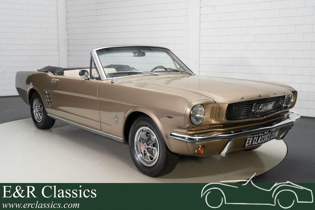 Ford Mustang Cabrio | Gerestaureerd | Zeer goede staat |1966, Auto's, Automaat, Achterwielaandrijving, Open dak, Beige