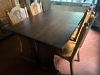 Eiken tafel met stoelen, Ophalen, Zo goed als nieuw, 4 tot 6 stoelen