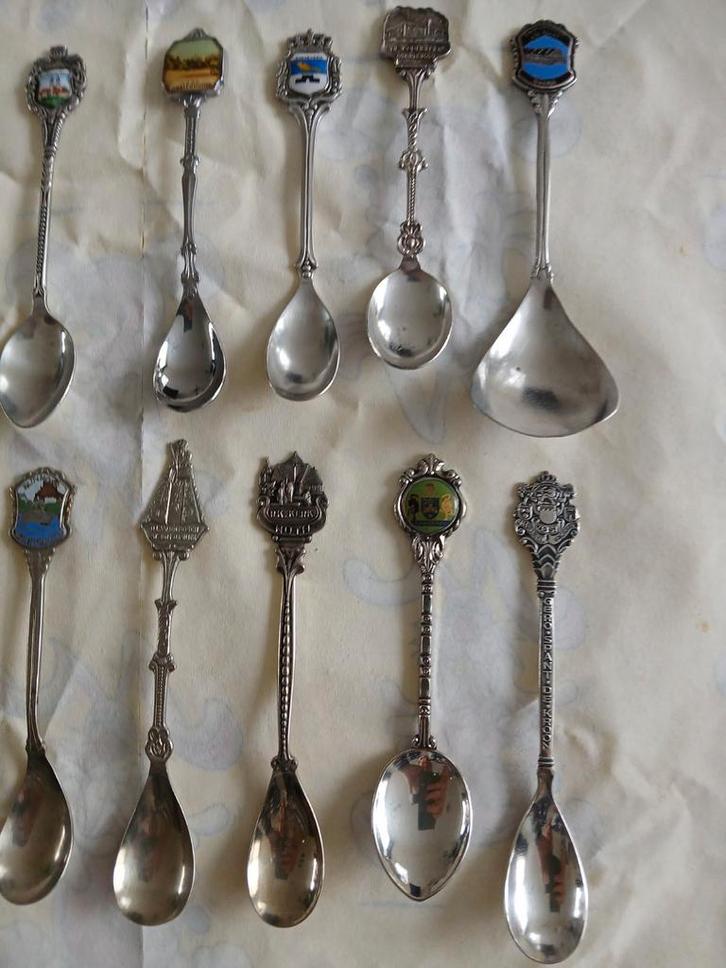 10 lepeltjes met thema, Antiek en Kunst, Antiek | Bestek, Ophalen of Verzenden