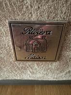 Riviera Maison Poef 40x40 cm kleur camel., Ophalen, Minder dan 50 cm, Vierkant, Zo goed als nieuw