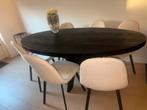 Prachtige eettafel ovaal met 6 stoelen, 200 cm of meer, Zo goed als nieuw, Ovaal, 50 tot 100 cm