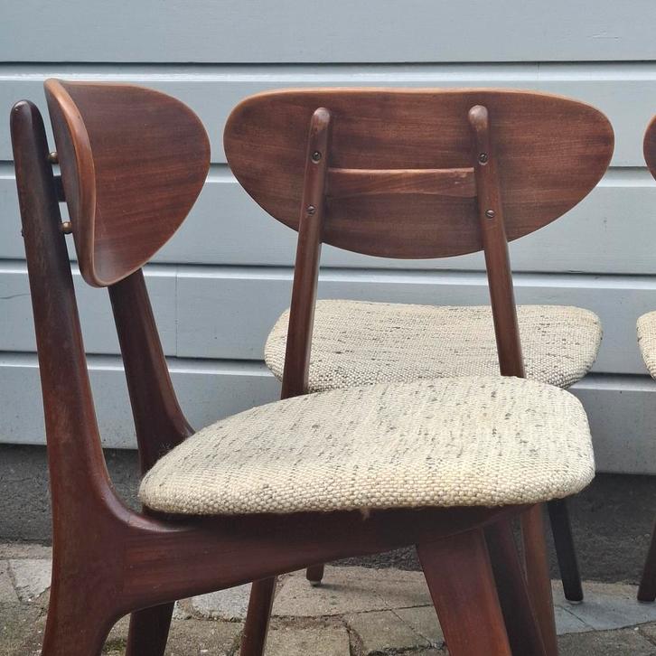 Vier vintage eetkamerstoelen Louis van Teeffelen, Antiek en Kunst, Antiek | Meubels | Stoelen en Banken, Ophalen
