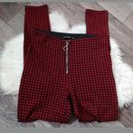 Zara Basic Rood Zwart Geruite Broek Maat S, Kleding | Dames, Broeken en Pantalons, Ophalen of Verzenden, Zo goed als nieuw, Maat 36 (S)