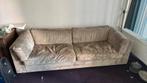 Vintage Groene suede bank., Huis en Inrichting, Banken | Bankstellen, Ophalen, Zo goed als nieuw