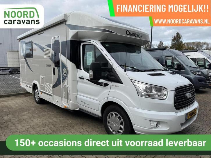 Chausson 758 TITANIUM AUTOMAAT, QUEENSBED, HEFBED, 20396 KM, Caravans en Kamperen, Campers, Bedrijf, tot en met 4, Half-integraal