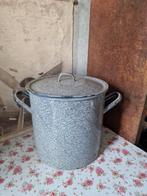 Grijs gewolkte emaille ton, Ophalen of Verzenden