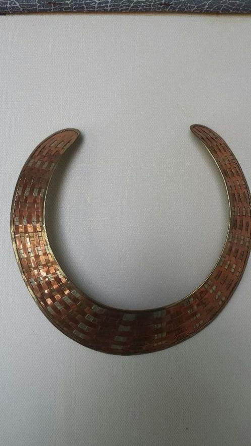 Gevlochten Koperen HALSKRAAG <> Vintage Halssieraad INDIA, Verzamelen, Retro, Overige typen, Ophalen of Verzenden
