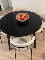 IKEA Lisabo tafel + Kwantum Bolzano stoelen, Ophalen, Zo goed als nieuw, Vier personen, Rond