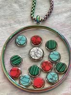 *Uniek!*Ketting+lockethanger colour marmer stenen floaters…, Overige kleuren, Nieuw, Ophalen of Verzenden, Overige materialen