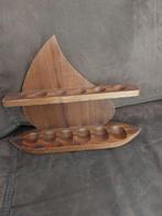 Vintage Houten Pijpenrek Zeilboot - 12 Pijpen, Antiek en Kunst, Ophalen of Verzenden
