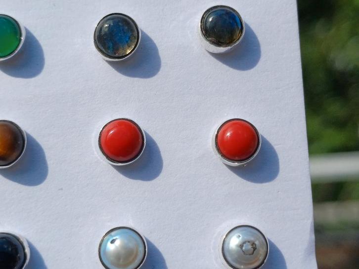 Vanoli - 925 zilveren oorbellen oorknopjes koraal, Sieraden, Tassen en Uiterlijk, Oorbellen, Nieuw, Knopjes of Stekers, Zilver