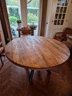 Ronde mangohouten eettafel (150cm diameter), Huis en Inrichting, Ophalen, Rond, Zo goed als nieuw, Vijf personen of meer