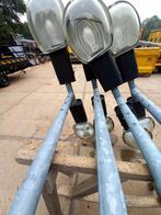 4x aluminium buitenlampen op gegalvaniseerde mast, Ophalen, Minder dan 50 watt, Staande lamp, Aluminium