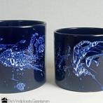 Intens blauwe Marei Keramik bloempotten, Antiek en Kunst, Antiek | Keramiek en Aardewerk, Ophalen of Verzenden