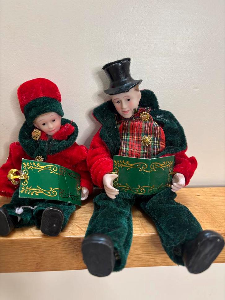 Vintage Dickens Kerst Carrolers Vader & Zoon, Diversen, Kerst, Zo goed als nieuw, Ophalen of Verzenden