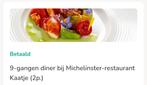 9 gangen diner bij michelinster restaurant Kaatje 2 pers, Tickets en Kaartjes, Twee personen, Cadeaubon, Overige typen