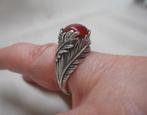 Zilveren aparte antieke ring met carneool maat 16.75 nr.722, Sieraden, Tassen en Uiterlijk, Antieke sieraden, Verzenden, Zilver