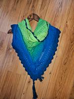 Gehaakte driehoek sjaal blauw/groen, Ophalen of Verzenden, Nieuw, Haken, Overige typen