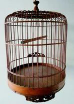 Vintage retro vogelkooi bamboe hout jaren 80, Verzamelen, Retro, Verzenden, Huis en Inrichting