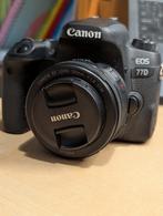 Canon EOS 77D + lens 50mm + zoom lens 18-55mm, Gebruikt, Spiegelreflex, Canon, Ophalen of Verzenden