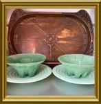 Twee art deco schaaltjes met schoteltjes, Ophalen of Verzenden