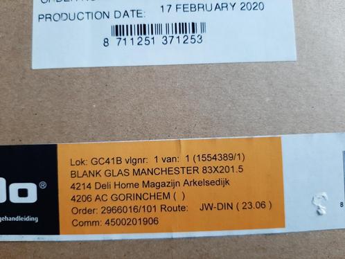 Nieuwe glasset Cando-deur Manchester, Doe-het-zelf en Verbouw, Deuren en Horren, Nieuw, Binnendeur, 200 tot 215 cm, 80 tot 100 cm