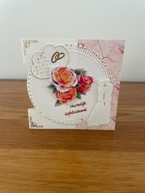 Kaartje huwelijk (6), Hobby en Vrije tijd, Kaarten | Zelfgemaakt, Nieuw, Overige thema's, Ophalen of Verzenden