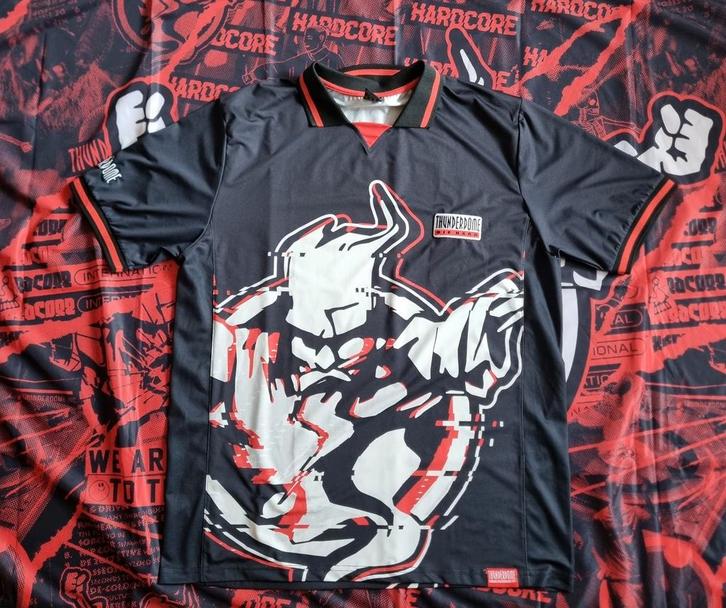 Thunderdome Soccershirt XXL ID&T Hardcore Gabber Early, Kleding | Heren, T-shirts, Zo goed als nieuw, Overige maten, Zwart, Verzenden