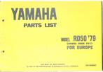 Yamah RD50 Parts List 1979 bromfiets (2245z), Verzenden, Zo goed als nieuw