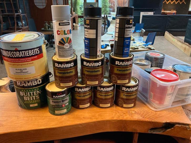 Gratis partij verf - diverse kleuren en soorten, Doe-het-zelf en Verbouw, Verf, Beits en Lak, Nieuw, Verf, Minder dan 5 liter