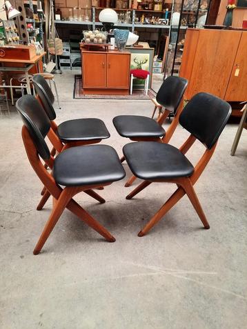 Set van 4 scissor chairs van Louis van Teeffelen voor Webe beschikbaar voor biedingen
