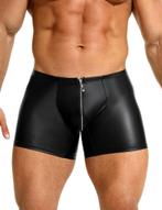 Zwarte heren boxershorts met rits - clubwear heren ondergoed, Verzenden, Zwart, Boxer