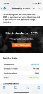 2 tickets bitcoin Amsterdam voor 13-14 november, Twee personen, Meerdaags