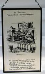 Vintage raamhanger - glas in lood - de brouwer met kettinkje, Ophalen