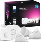 Philips Hue Color 3x GU10 & Button & Bridge set 400 NEW, Led-lamp, Soft of Flame, Nieuw, Ophalen of Verzenden