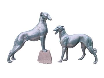 Art deco samac beeld greyhounds borzoi France CARVIN? beschikbaar voor biedingen