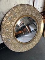Oosterse messing vintage spiegel handwerk, Huis en Inrichting, Woonaccessoires | Spiegels, Minder dan 50 cm, Gebruikt, Rond, Ophalen of Verzenden