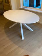 ovale witte tafel, Huis en Inrichting, Tafels | Eettafels, Ophalen, Overige materialen, 100 tot 150 cm, Zo goed als nieuw