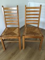 2 zeskaps eiken stoelen, Huis en Inrichting, Stoelen, Ophalen, Gebruikt, Twee, Bruin