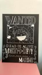 Anime Monkey D luffy wanted schilderij(zwart/wit), Minder dan 50 cm, Schilderij, Ophalen of Verzenden, Zo goed als nieuw