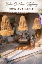 Ibiza style hanglamp  rafia riet bohostyle, Ophalen of Verzenden, Nieuw