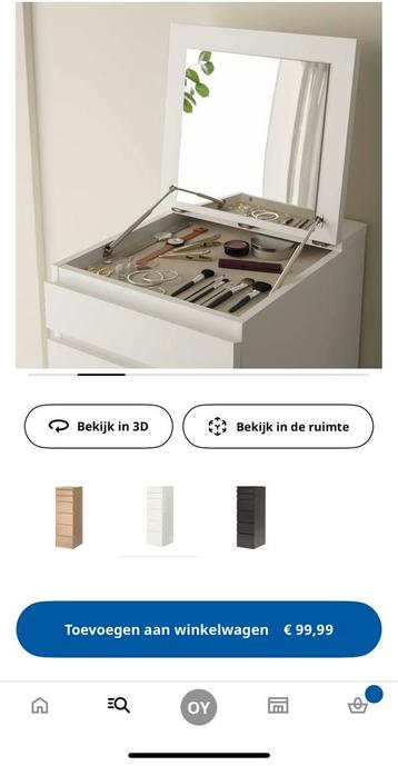 Ikea malm ladekast 6 lades met spiegel - afbeelding 4