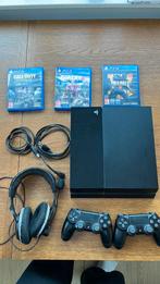 PlayStation 4 + headset + 2 controllers, Spelcomputers en Games, Met 2 controllers, Ophalen of Verzenden, Zo goed als nieuw, Original