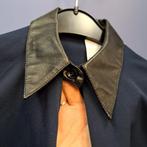 Nikkie blauwe blouse met zwart pu-leren kraag mt 34 nr 37252, Blauw, ., Nikkie, Ophalen of Verzenden