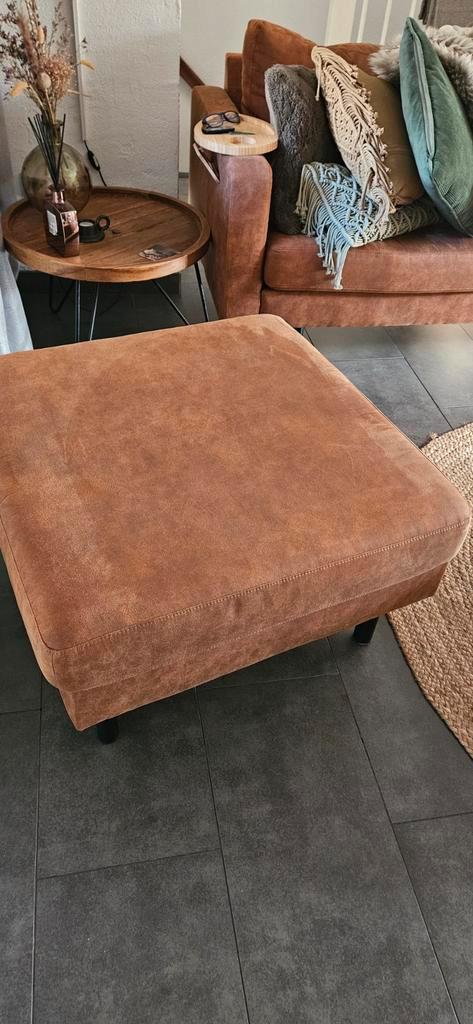 Cognac Bruine Hocker - Zo Goed Als Nieuw!, Huis en Inrichting, Banken | Voetenbanken en Poefen, Zo goed als nieuw, Rechthoekig