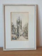 litho + aquarel Prinsenhof Delft Bob Brobbel met oude kerk, Antiek en Kunst, Kunst | Litho's en Zeefdrukken, Ophalen