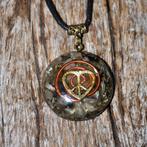 Vrede Hart Orgonite Hanger Rond Unisex Ketting, Nieuw, Ophalen of Verzenden, Zilver, Hart