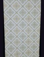 5023 retro wyberbehang bloemen zachtgroen oker 50s swiet, Verzenden, Wit