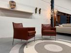 2 Bert Plantagie Fauteuils Cognac leer Design Stoel Bruin, Huis en Inrichting, Fauteuils, Jess Bree's new world, Nieuw, Ophalen of Verzenden