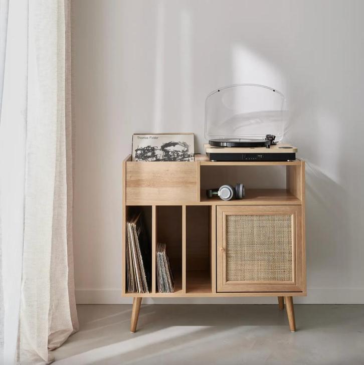 Dressoir voor vinylplaten, kast voor lp's, nieuw, Huis en Inrichting, Kasten | Dressoirs, Nieuw, 50 tot 100 cm, 25 tot 50 cm, Met deur(en)